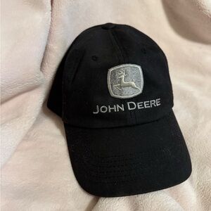 John Deere Black and Silver Hat Classic Style